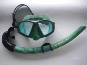 Hydro-Dip Mask and Matching Snorkel Combo "Green Design" - Product Image