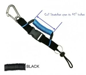 Coiled Lanyard w/ 2 1/2" Carabiner to Sliding Barrel Lock
