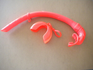 Piranha Dive Foldable Pocket Snorkel w/ Case Holder in Orange! - Product Image