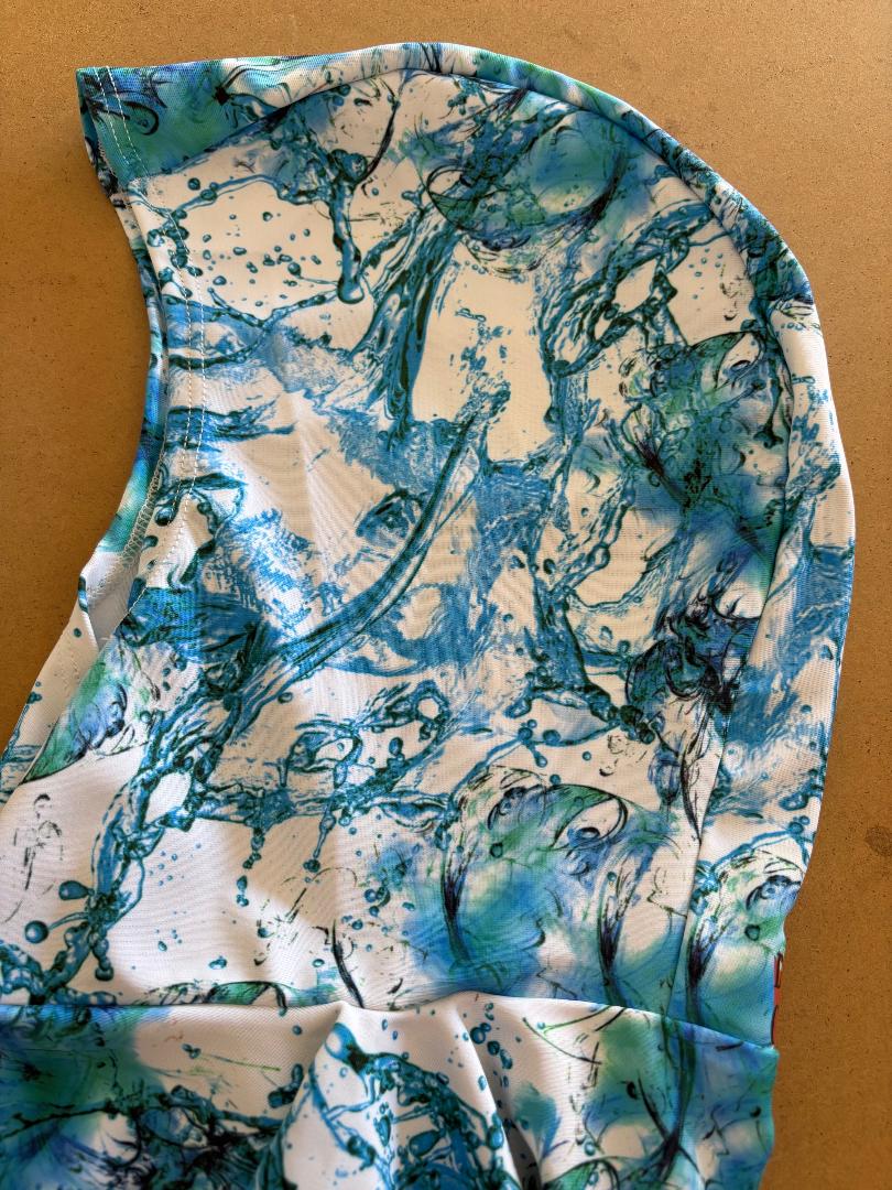 Lycra Fully Trimmable Hood "White Water Design" - Product Image