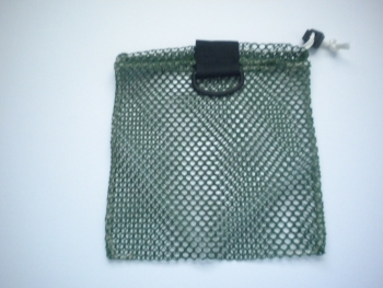 MiniDrawstringMeshBagWBlackPlasticD-RingGreen