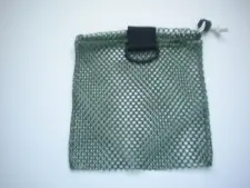 Mini Drawstring Mesh Bag W/ Black Plastic D-Ring "Green" - Product Image