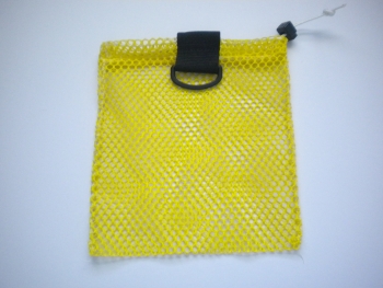 MiniDrawstringMeshBagWBlackPlasticD-RingYellow
