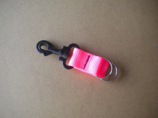 LanyardwDual1SplitRingsPINKWebbing