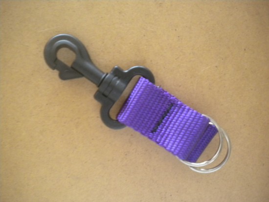 LanyardwDual1SplitRingsPURPLEWebbing