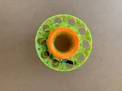 100FT Polycarbonate Engineered Finger Spool "Transparent Yellow Body - Orange Line" 