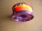 New! 100ft Anodized Aluminum Flange Edge Finger Spool w/ ORANGE Line &amp; line swivel! "Purple Spool"