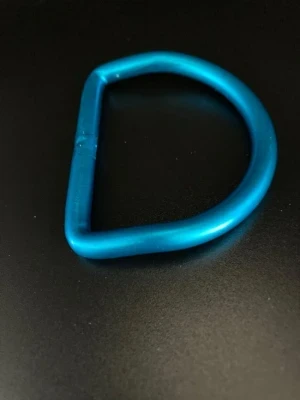 2" Aluminum D-Ring Bent BLUE Finish - Product Image