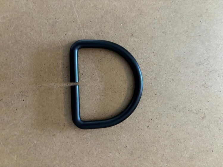 New2AluminumD-RingStraightwWebbingslotBLACKFinish