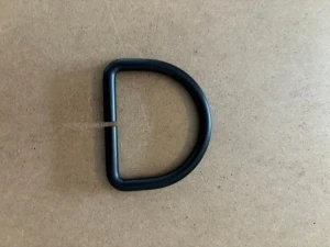New! 2" Aluminum D-Ring Straight w/ Webbing slot BLACK Finish - Product Image