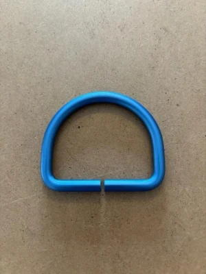 New! 2" Aluminum D-Ring Straight w/ Webbing slot Blue Finish - Product Image