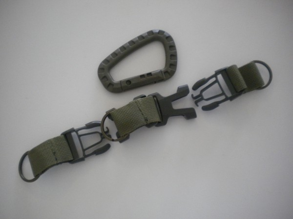 3WayLanyardwPlasticCarabinerMilitaryGreenModel