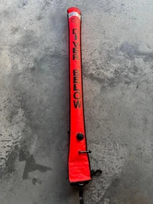 5' Foot ORANGE both sides w/ Finger Spool Pocket "Flapper valve closure"   - Product Image