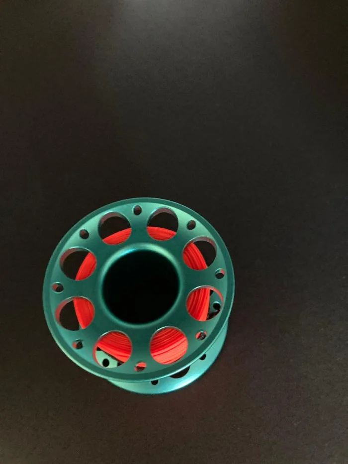 New50FootAquaBlueAluminumBodyCompactwFlatLineHighVizORANGEFlatline