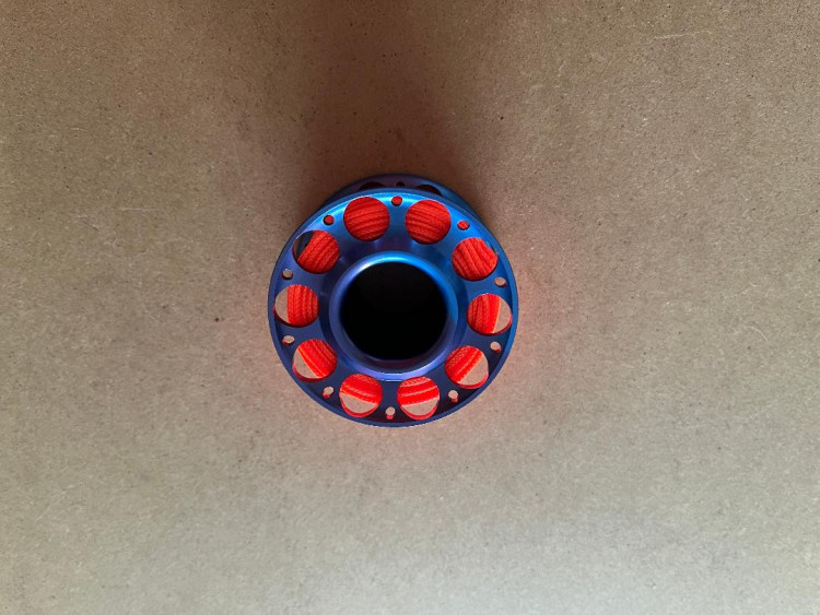New50FootTwoColorToneCompactFingerSpoolwFlatLineHighVizORANGEFlatlineBlueDarkPurple