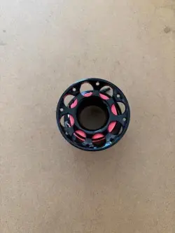 50FT Polycarbonate Engineered Finger Spool " Tec Black Body - Neon Orange Line"  - Product Image