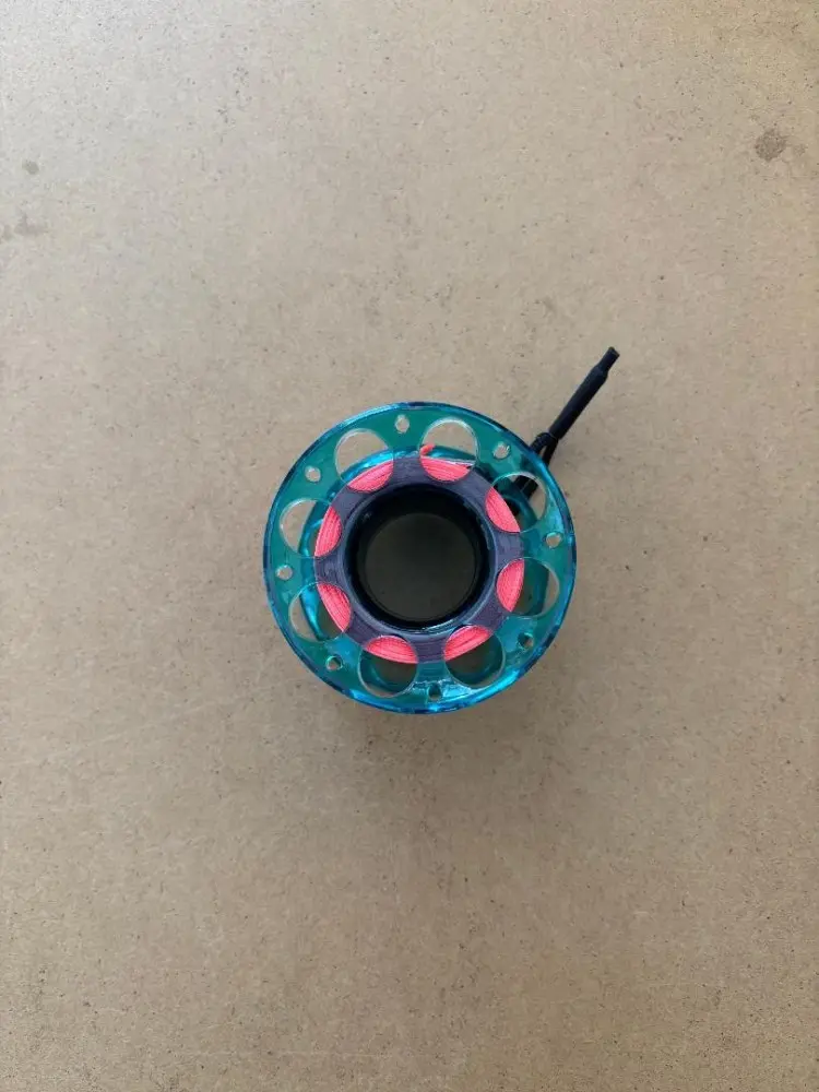 50FTPolycarbonateEngineeredFingerSpoolTransparentBlueBody-HighVizOrangeLine