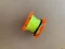 50FT Polycarbonate Engineered Finger Spool "Transparent Orange Body - Neon Yellow Line" 