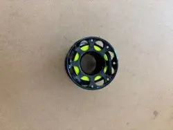 50FT Polycarbonate Engineered Finger Spool "Tec Black Body - Neon Yellow Line"  - Product Image