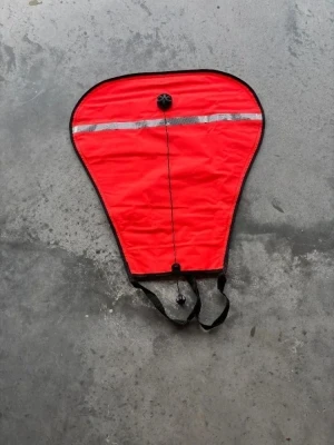 New! 70lb Orange Liftbag Non-Spill Flapper Valve w/Solas Reflective Tape! - Product Image