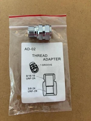 New! 9/16-18 Male to 3/8-24 Female Adapter - Product Image