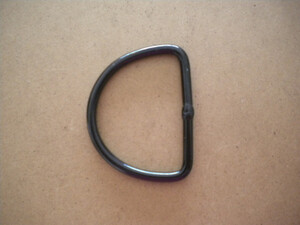 2" Aluminum D-Ring Straight "Black Finish" - Product Image