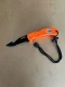 New! Black Coated Stainless Steel Folding Knife " ORANGE Handle" 