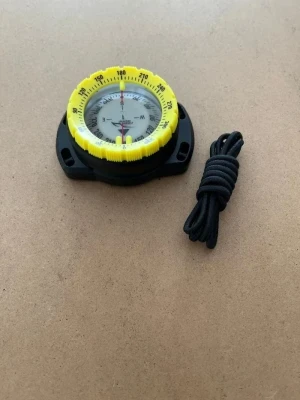 Back in Stock Special! Bungee Cord Mountable Compass with High Viz YELLOW Bezel! - Product Image