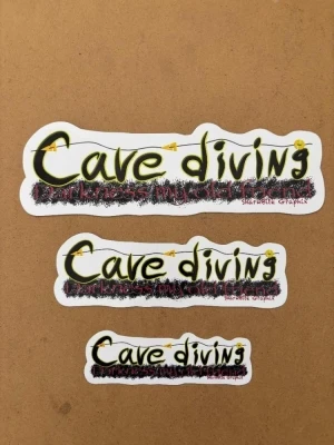 New Design! Cave Diving Darkness My Old Friend 3 piece sticker set  - Product Image