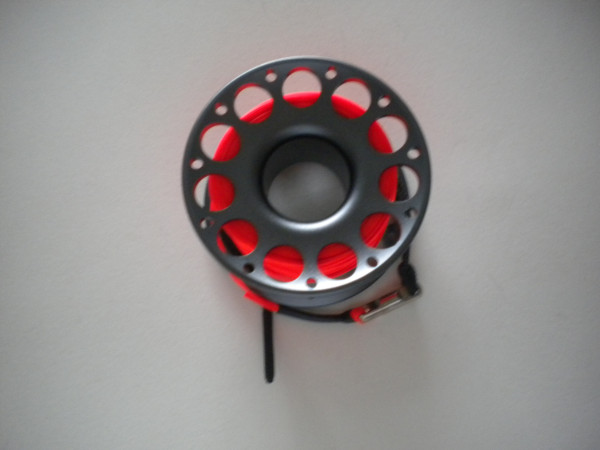 100ftAnodizedGreyAluminumBodyWFLATHighVizNeonORANGELINESSSwivel