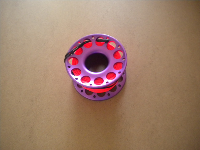 100ftAnodizedPINKAluminumBodyWFLATHighVizNeonOrangeLINESSSwivel
