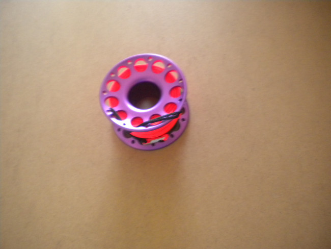 100ft Anodized PINK Aluminum Body W/ FLAT High Viz Neon Orange LINE &amp; SS Swivel