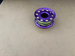 New Color! 150ft Anodized PURPLE Aluminum Body W/ FLAT High Viz Neon YELLOW LINE & SS Swivel