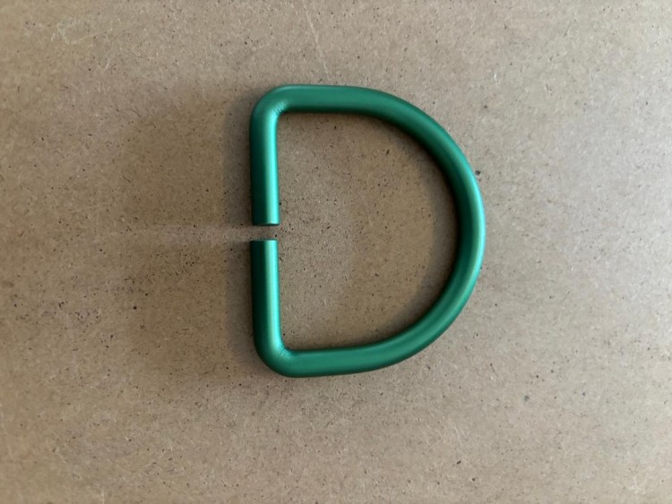NewColor2AluminumD-RingStraightwWebbingslotGreenFinish