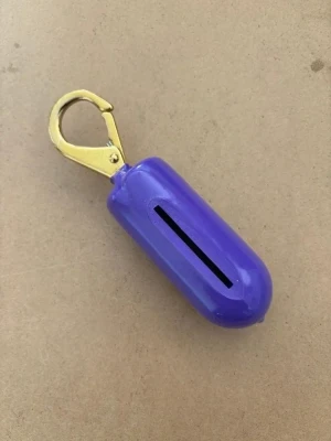 New Color! 2lb Drop Weight w/ Brass Clip "PURPLE Outer Coating Color" - Product Image