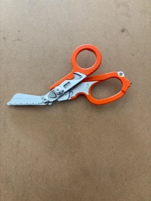 New Color! Folding Compact Line Shears " ORANGE Handles / 420 SS Blade" - Product Image