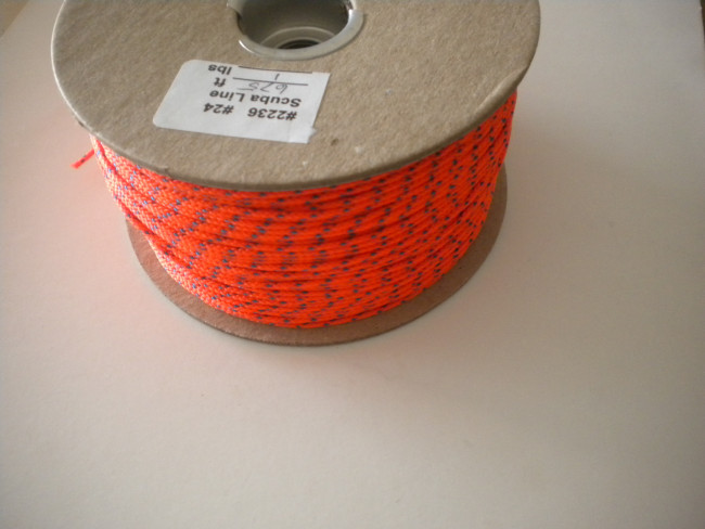 Piranha Professional Grade #24 Dive Line 675ft  "High Viz Safety Orange w/ BLUE Tracer"