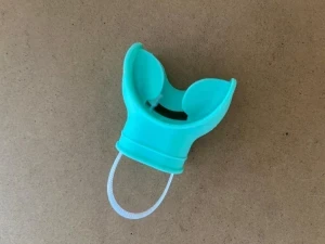 New Color! Silicone "Tough Bite" Mouth Piece     "Light Cyan / Mint Color" - Product Image