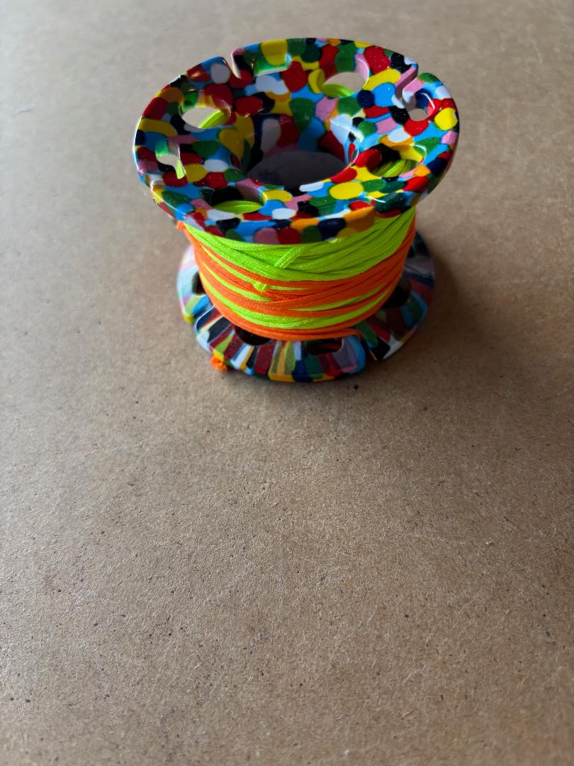 New Design! Epoxy Coated SPLASH Design Aluminum Spool W/ FLAT High Viz 100ft Neon GREEN LINE & SS Line Swivel!