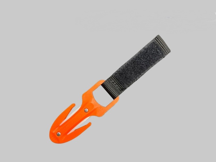 NewDualEdgeCERAMICBladeEmergencyCutterwHarnessPouchSafetyORANGEHandle