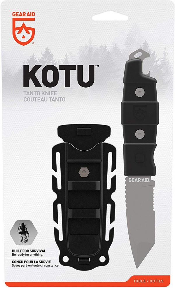 GearAidKotuTantoPointTipKnifeBlackhandleBlackSheath