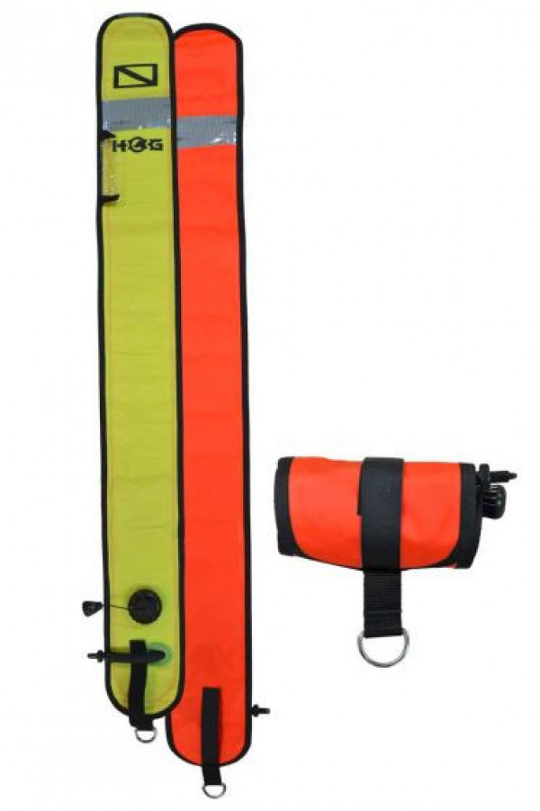 Hog45InchOrangeYellowSMBwReflectiveTapeClosedBottom