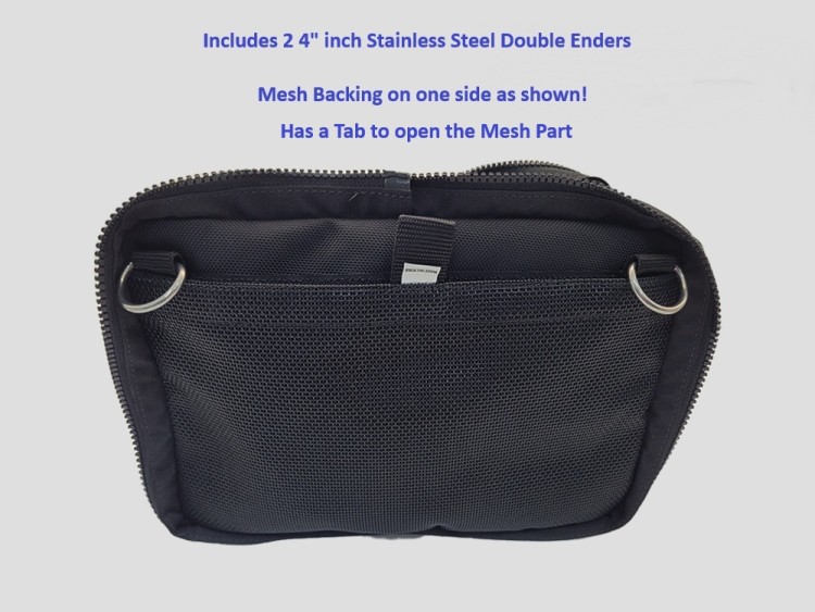 New! Large Heavy Duty Storage Pocket w/ Mounting Clips Included " All Back"