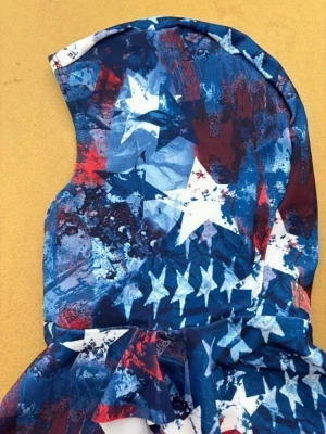 Lycra Fully Trimmable Hood "American Flag Design" - Product Image