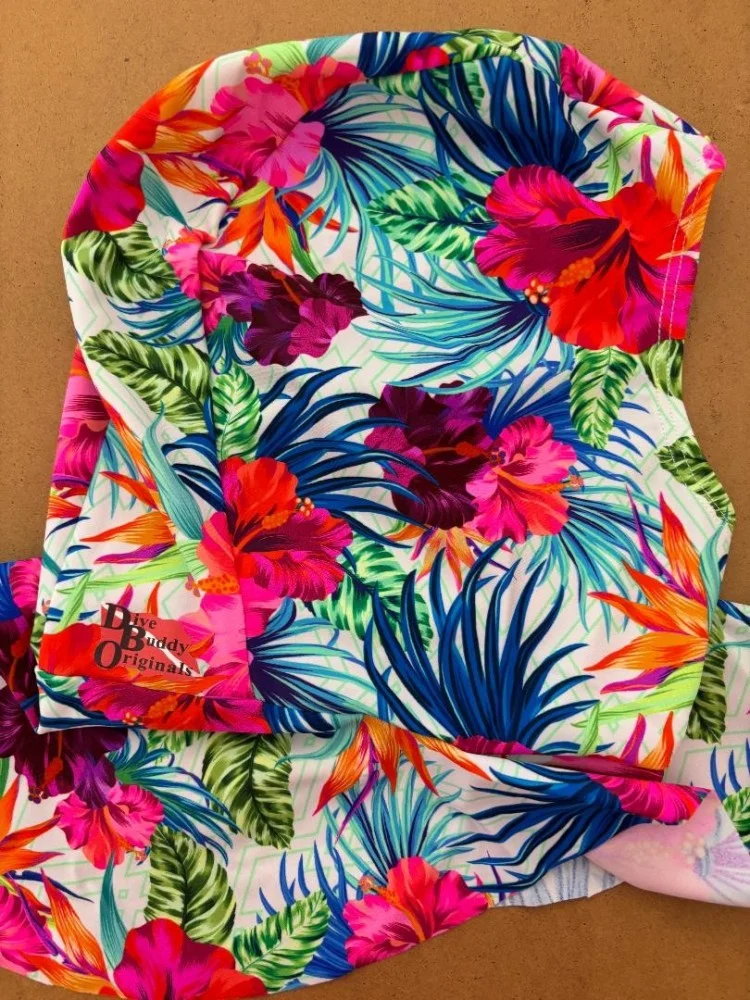 NewLycraFullyTrimmableHoodFlowersDesign