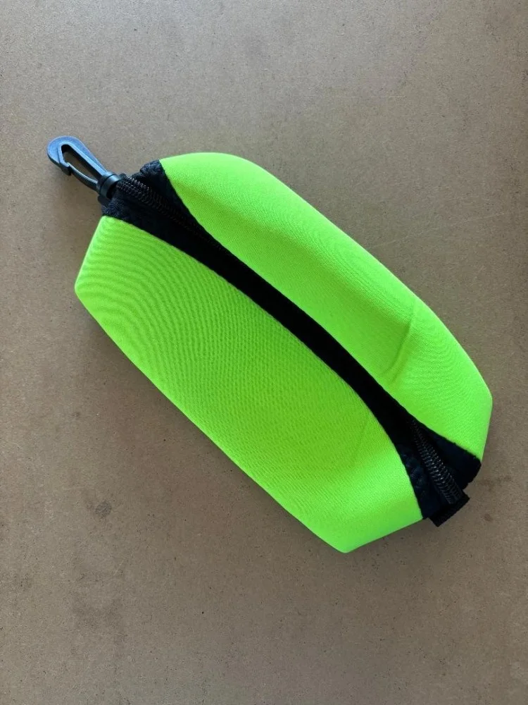 NeopreneMaskStoragePocketNeonGreenColored
