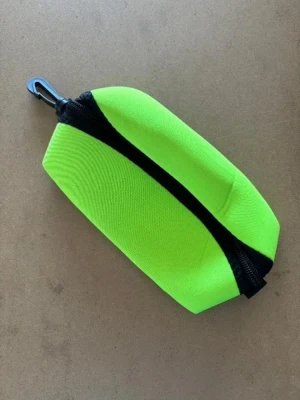 Neoprene Mask / Storage Pocket "Neon Green Colored" - Product Image