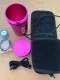 New! Pink Water-Tight Dive Canister Shown with Optional Holding Pocket!