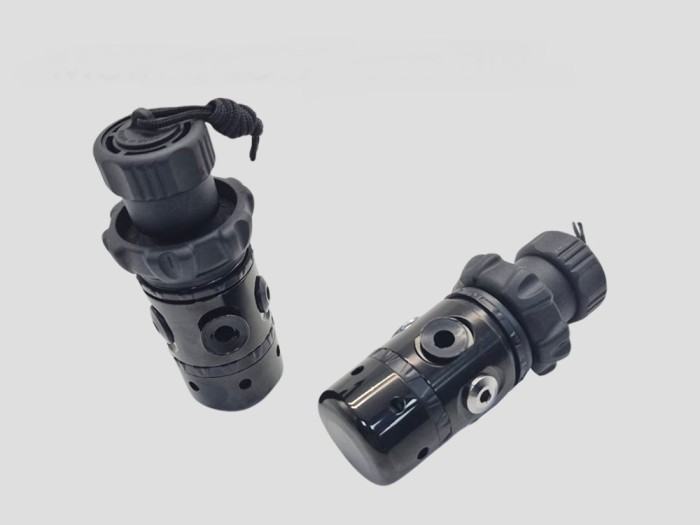 New! Balance Piston Din First Stage in BLACK Chromium plated brass body  "For Pony / Stage Bottles!"  "Nitrox Ready!" - Product Image