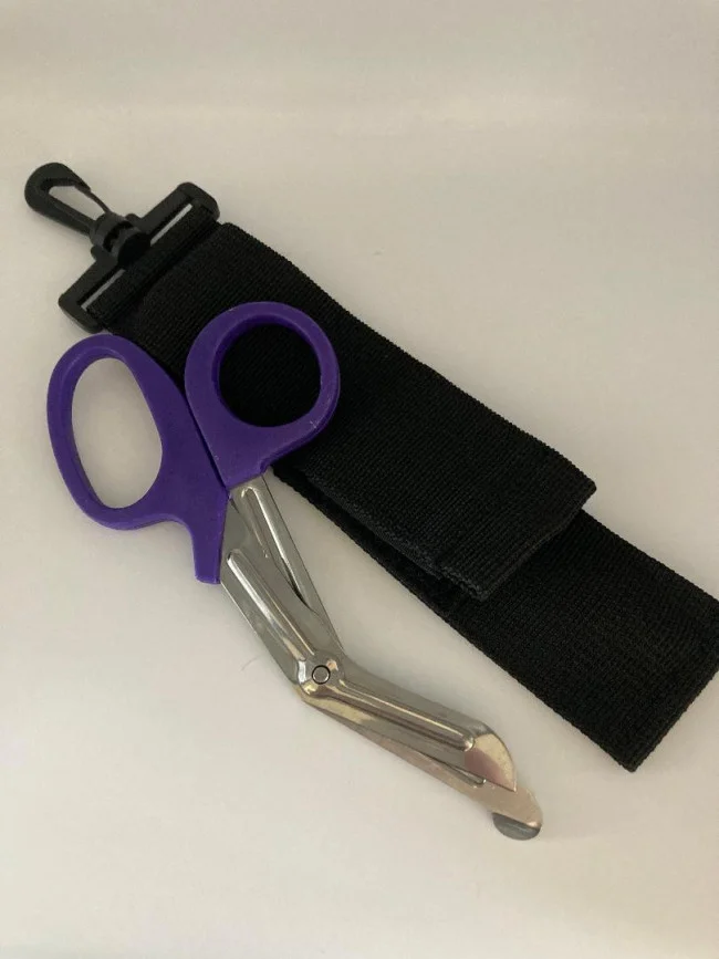NewPurpleHandleEMTEmergencyCuttingShearswithpouch